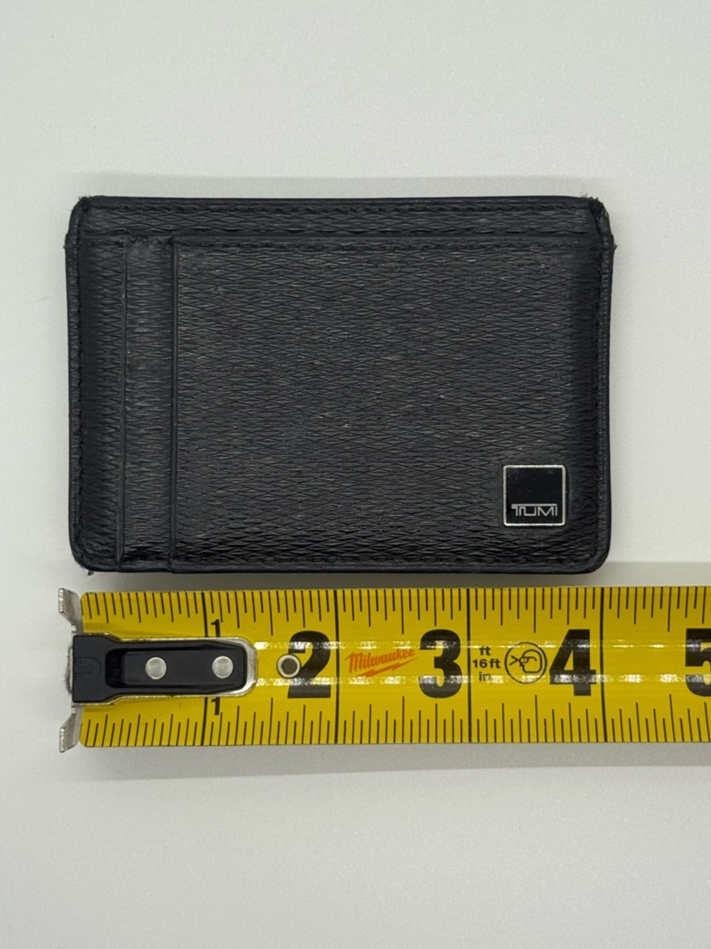 Tumi Black Leather Money Clip Card Case - Picture 2 of 8